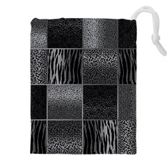 Gray Animal Print Drawstring Pouch (4xl) by danenraven