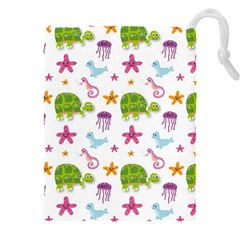Turtle Animal Sea Life Drawstring Pouch (4xl) by danenraven