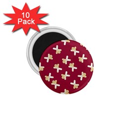 Gold Gingerbread Man Burgundy 1 75  Magnets (10 Pack)  by TetiBright