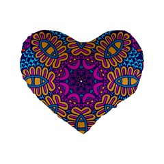 Mandala Fishes Standard 16  Premium Heart Shape Cushion  by ConteMonfreyShop