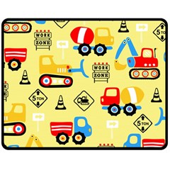Seamless Pattern Vector Industrial Vehicle Cartoon Fleece Blanket (medium)  by Jancukart