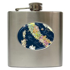 Map Italy Blue  Hip Flask (6 Oz) by ConteMonfreyShop