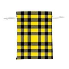 Yellow Plaids Straight Lightweight Drawstring Pouch (m) by ConteMonfrey
