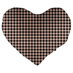 Purple Black Small Plaids Large 19  Premium Flano Heart Shape Cushions by ConteMonfrey