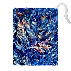 Cobalt Delta Drawstring Pouch (4xl) by kaleidomarblingart