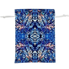 Cobalt Arabesque  Lightweight Drawstring Pouch (xl) by kaleidomarblingart