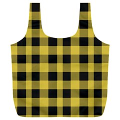 Black And Yellow Small Plaids Full Print Recycle Bag (xxl) by ConteMonfrey