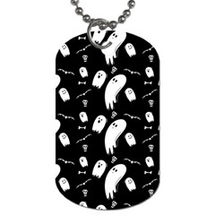Ghost Background Halloween Dog Tag (two Sides) by Wegoenart