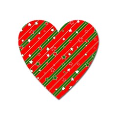 Xmash Christmas Stars Red Background Star Heart Magnet by Wegoenart