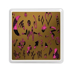 Doodles,gold Memory Card Reader (square) by nateshop