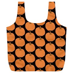 Black And Orange Pumpkin Full Print Recycle Bag (xl) by ConteMonfrey