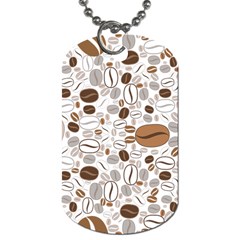 Brown Coffee Beans Pattern Dog Tag (two Sides) by Jancukart