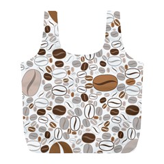 Brown Coffee Beans Pattern Full Print Recycle Bag (l) by Jancukart
