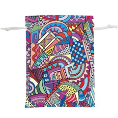 Abstract Art Color Geometry Pattern  Lightweight Drawstring Pouch (xl) by danenraven
