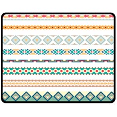 Pattern Colored Line Watercolor Painting Blue Color Splash Fleece Blanket (medium)  by danenraven