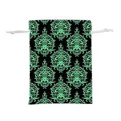 Black And Neon Ornament Damask Vintage Lightweight Drawstring Pouch (m) by ConteMonfrey