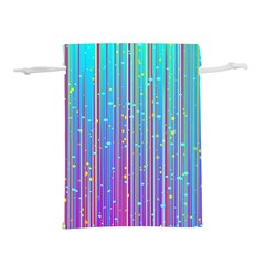 Blue Magenta Speckles Line Lightweight Drawstring Pouch (m) by Wegoenart