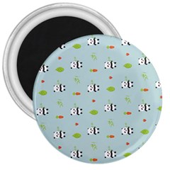 Background Pattern Panda Bamboo 3  Magnets by Ravend