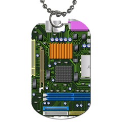 Illustration Motherboard Pc Computer Dog Tag (two Sides) by danenraven