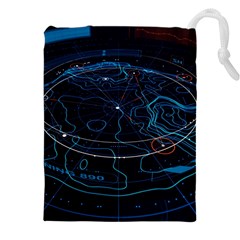 Earth Map Futuristic Globe Drawstring Pouch (4xl) by danenraven