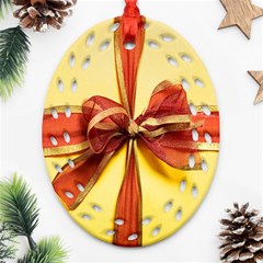 Ribbon Bow Oval Filigree Ornament (two Sides) by artworkshop