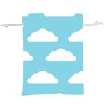 Clouds Blue Pattern  Lightweight Drawstring Pouch (XL) Back