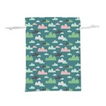 Llama Clouds  Lightweight Drawstring Pouch (M) Back