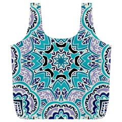 Blue Shades Mandala   Full Print Recycle Bag (xl) by ConteMonfrey