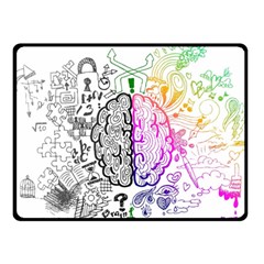 Anatomy Brain Head Medical Psychedelic  Skull Double Sided Fleece Blanket (small)  by danenraven