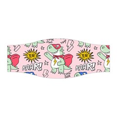 Seamless Pattern With Many Funny Cute Superhero Dinosaurs T-rex Mask Cloak With Comics Style Stretchable Headband by Ravend