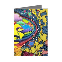 Psychedelic Rock Jimi Hendrix Mini Greeting Card by Jancukart