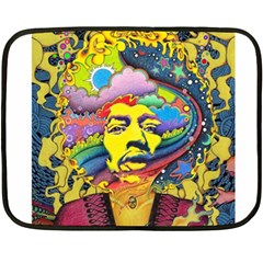 Psychedelic Rock Jimi Hendrix Fleece Blanket (mini) by Jancukart