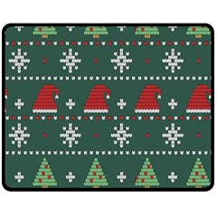 Beautiful Knitted Christmas Xmas Pattern Fleece Blanket (medium)  by Jancukart