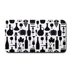 Wine Pattern Black White Medium Bar Mat by Jancukart