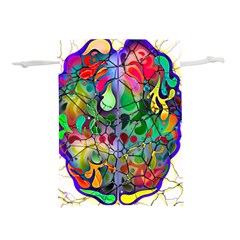 Brain Head Mind Man Silhouette Lightweight Drawstring Pouch (l) by Wegoenart
