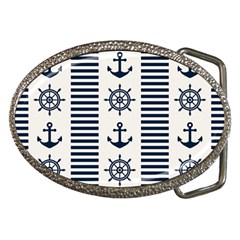 Nautical-seamless-pattern-vector-illustration Belt Buckles by Jancukart
