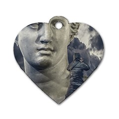 Men Taking Photos Of Greek Goddess Dog Tag Heart (one Side) by dflcprintsclothing
