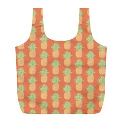 Pineapple Orange Pastel Full Print Recycle Bag (l) by ConteMonfrey