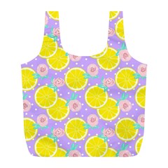 Purple Lemons  Full Print Recycle Bag (l) by ConteMonfrey