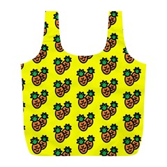 Yellow Background Pineapples Full Print Recycle Bag (l) by ConteMonfrey
