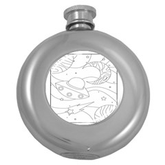 Starships Silhouettes - Space Elements Round Hip Flask (5 Oz) by ConteMonfrey
