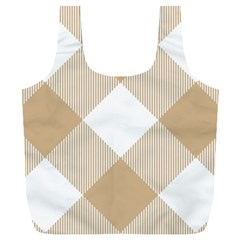 Clean Brown White Plaids Full Print Recycle Bag (xxl) by ConteMonfrey