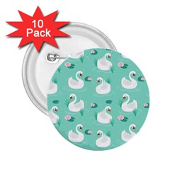 Elegant Swan Seamless Pattern 2 25  Buttons (10 Pack)  by Wegoenart