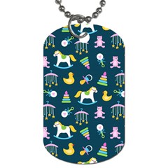 Cute Babies Toys Seamless Pattern Dog Tag (two Sides) by Wegoenart