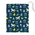 Cute babies toys seamless pattern Drawstring Pouch (4XL) Front