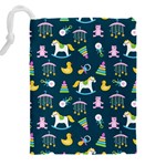 Cute babies toys seamless pattern Drawstring Pouch (4XL) Back