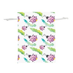 Watercolor-pattern-with-lady-bug Lightweight Drawstring Pouch (l) by Wegoenart