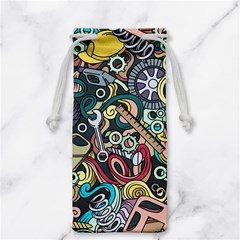 Cartoon-cute-doodles-hand-drawn-auto-service-seamless-pattern Jewelry Bag by Wegoenart
