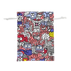 Hand-drawn-vector-illustration-doodle-funny-world-illustrator-line-tools-drawing-flat-design Lightweight Drawstring Pouch (m) by Wegoenart