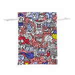 Hand-drawn-vector-illustration-doodle-funny-world-illustrator-line-tools-drawing-flat-design Lightweight Drawstring Pouch (M) Front
